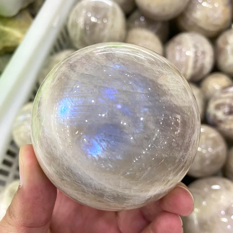 Wholesale Natural Rainbow Moonstone Sphere Healing Stone Crystal Ball Sphere for Home Decoration