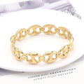 Fashion Titanium Stainless Steel  Ring Hip Hop Cool Strap  Link Chain Band Bangle Bracelet