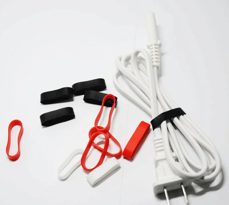 Soft Durable Silicone Cable Ties Flexible Earphone Wire USB Cable Organizer Reusable Elasticity Coil Ring