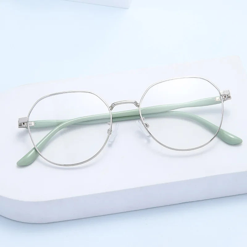 New Fashion Ins Metal Frames Blue Light Blocking Glasses Women Men Retro Round Eyeglasses Wholesale High Quality Custom Eyewear