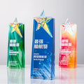 New Design Rainbow Star Crystal Glass Awards Plaque Trophy MH-NJ0360