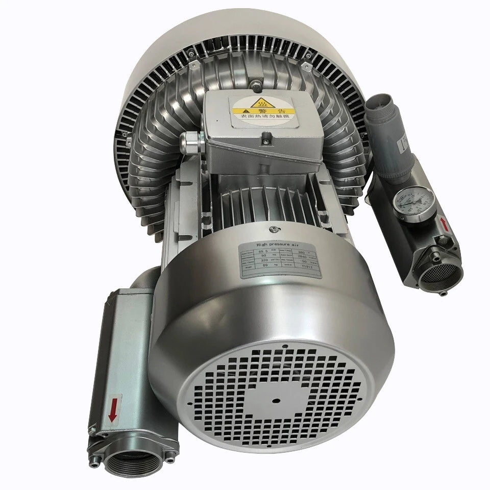7.5 KW Double Impeller Ring Blower for CNC Router Machine Double Stage 10HP Vacuum Pump Vortex Pumps