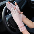 Fashion Women Girls UV Protection Breathable Eco-Friendly Lace Fingerless Driving Gloves for Casual Cycling Outdoor Use
