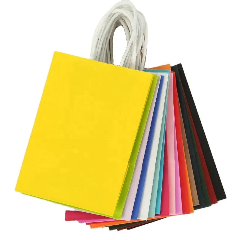 Wholesale Recycled 21*11*27cm Brown 120gsm Twisted Handle Food Shopping Kraft Paper Bag with Handle Custom Logo Pizza Packing