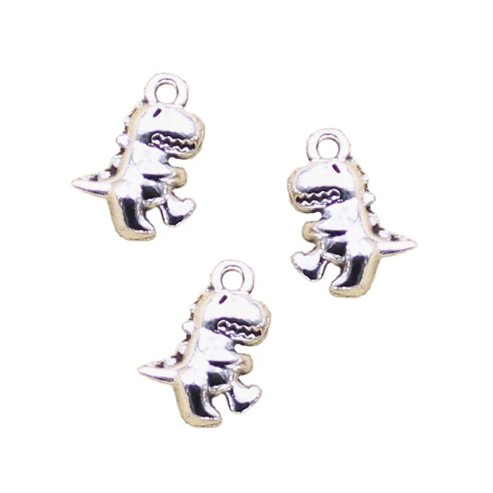 Animal Charms Antique Silver Color Alloy Dinosaur Baby Charms Pendant for Jewelry Making 16x12x7MM