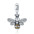 925 Sterling Silver Hot Sell Bee Crystal CZ Chain Bead Charms Fit Bracelet Necklace 2022 Fashion Jewelry Party Gift SCC821