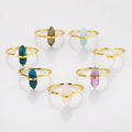 SS213S Natural Healing Stones Crystal Gemstone Women Ring Jewelry Sets 925 Sterling Silver Ring