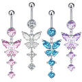 Gaby Surgical Steel butterfly Belly Rings Jewelry Stainless Steel Piercing Shiny Belly Piercing Belly Button Ring Body Jewelry