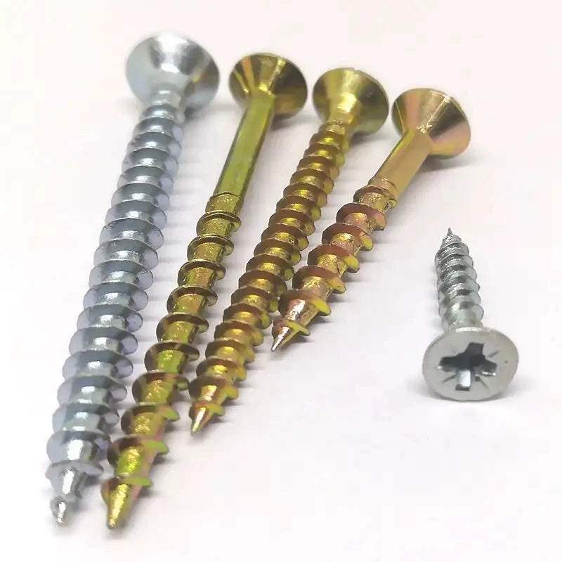 DIN7505 China Wholesale Market Yellow Zinc Plated Countersunk Flat Head Chipboard Screws for Wood