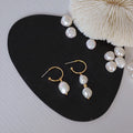 Natural Freshwater Baroque Pearl Earrings 18K Gold-Plated Asymmetrical C-Shaped Jewelry for Women