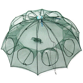 10 Holes Umbrella Shrimp Cage Foldable Fishing Bait Trap Cast Net Cage Crawfish Crab Aquaculture Trap