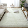 100% Polyester Shaggy Wedding Soft Plush White Fur Living Room Carpets Area Rugs