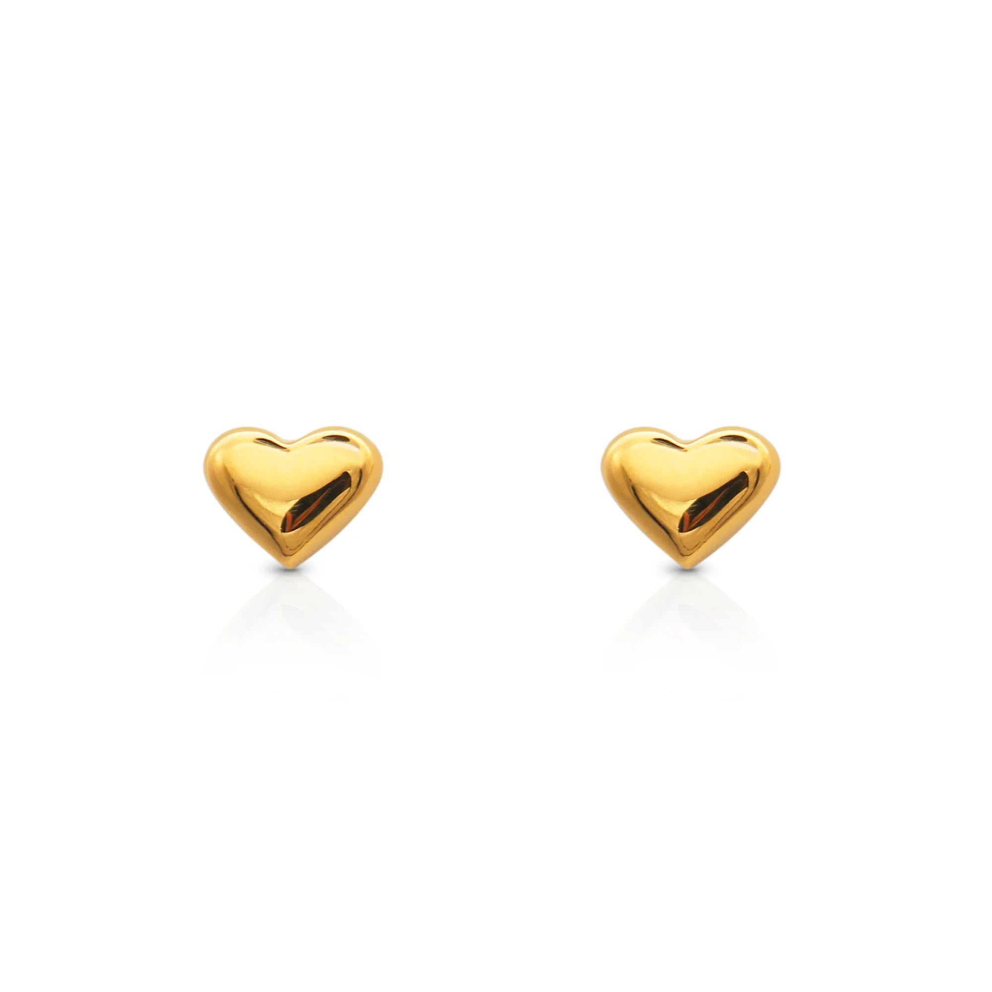 Chris April 316L Stainless Steel Cute Minimalist 3D Mini Heart Stud Earrings
