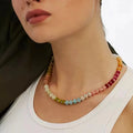 Summer Handmade Colorful Beaded Necklace Natural Stone Beads Fashion Jewelry Necklace for Women