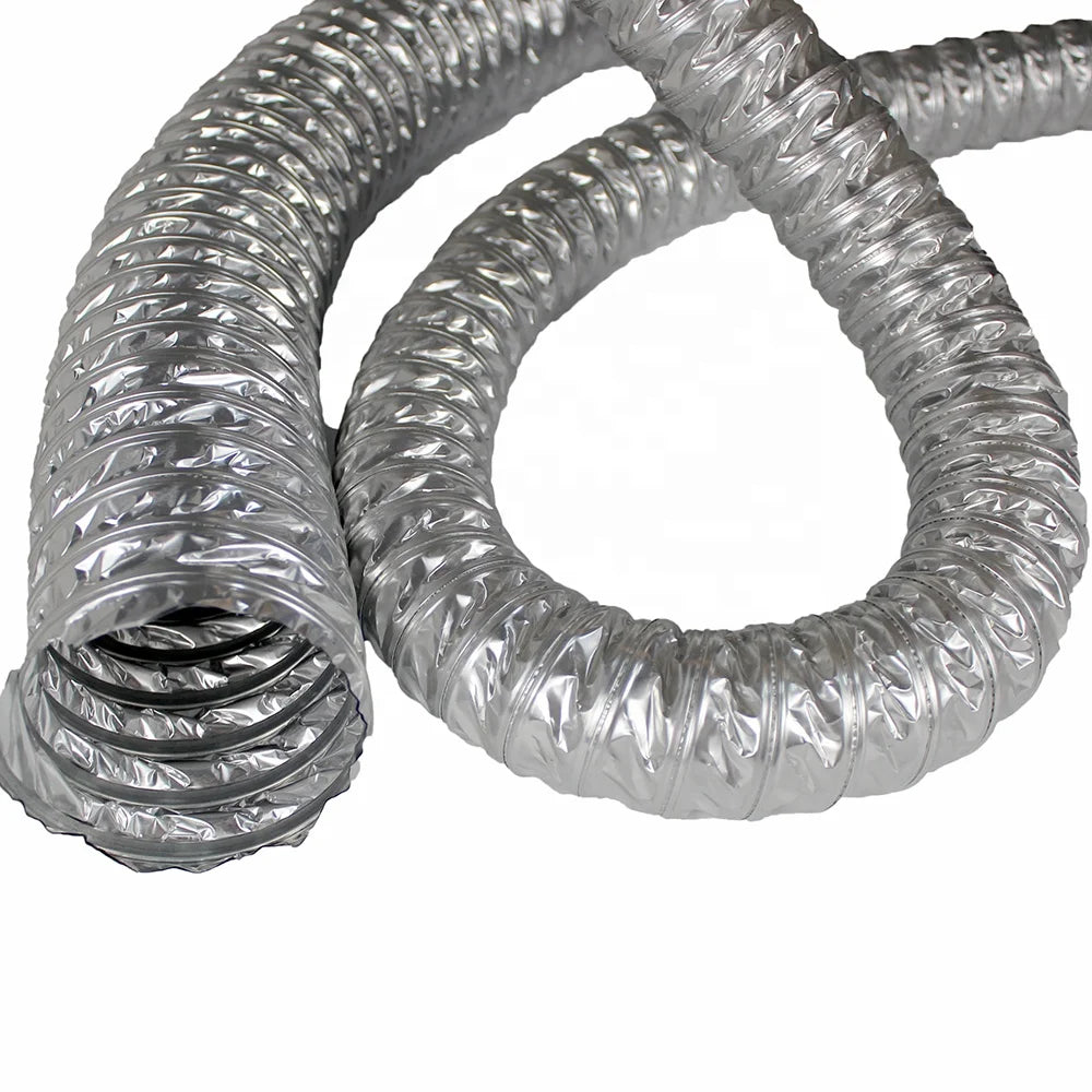 Custom-sized 35mm-350mm Aluminum Foil Flexible Ceiling Mounted Air Duct Industrial Chinese Design Style Hospital Use 10m Length