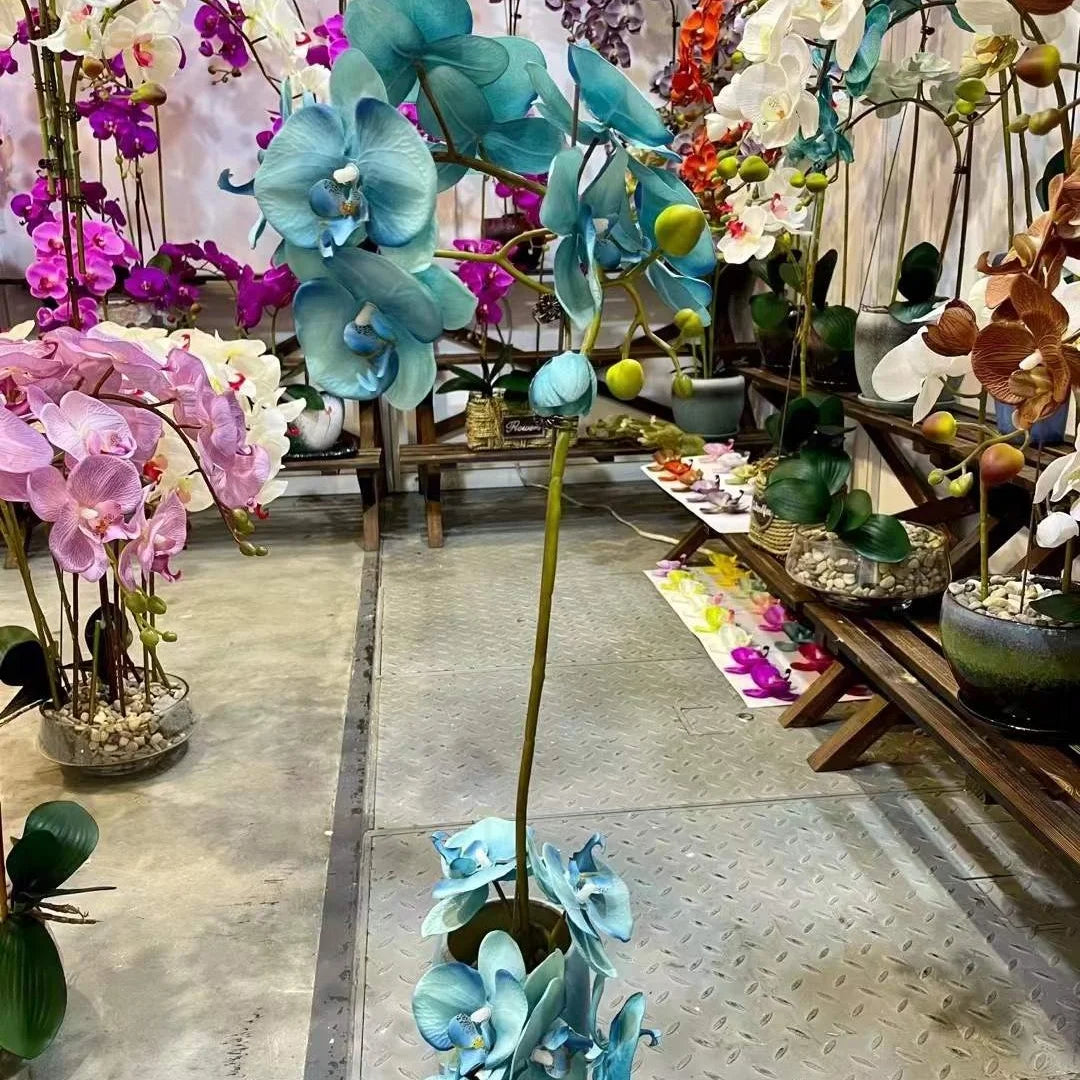 Artificial Orchid Plant Silk Cloth Buttery Orchid Real Touch Phalaenopsis Orchid Flower