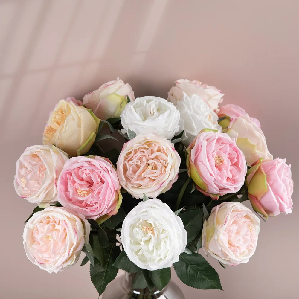 JCF252 Artificial Real Touch Austin Rose Branch for Wedding Home Decoration Artificial Rose Flower Real Touch Rose Flower