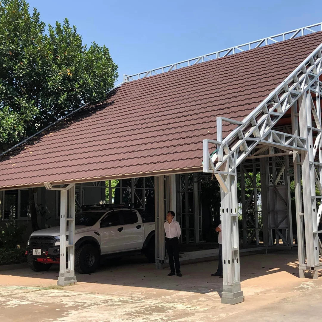 Tropical Roofing Stone Chips Coated Aluminium Roof Tiles Tejas Roofing Shingle for Metal Steel Building