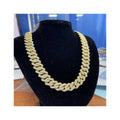 14mm Sterling Silver S925 Cuban Chain With Gold Plating Iced Moissanite Diamonds Hip Hop Cuban Link Chain Necklace