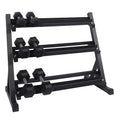 Factory Price Heavy Duty Adjustable 3 Tier Carbon Steel Dumbbell Rack Commercial Gym Equipment for Convenient Strength Training