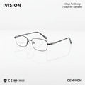 Ultra Lightweight Alloy Unisex Spectacle Custom Logo Thick Gold Metal Optical Fashionable Stainless Steel Diamond Colored