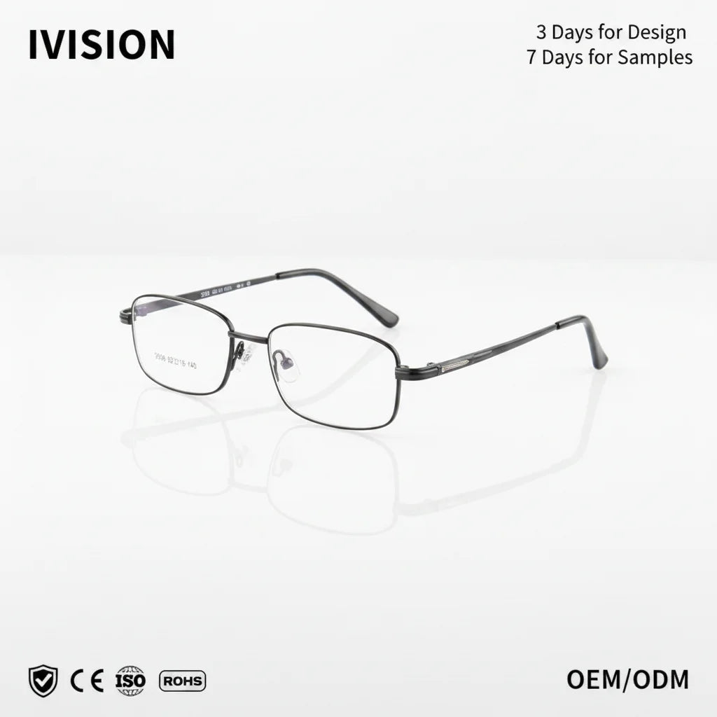 Ultra Lightweight Alloy Unisex Spectacle Custom Logo Thick Gold Metal Optical Fashionable Stainless Steel Diamond Colored