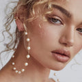 New Style White Pearl Round Circle Hoop Earrings Women Large Size Earrings Pearl Earring for Women