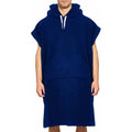 Customized  Navy Blue Cotton Terry Beach Poncho Towel Robe