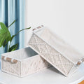Home Boho Decor Cotton Rope Macrame Storage Box for Table