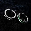 ICEBELA Fashion Jewelry 925 Sterling Silver Korean Version Simple Drop Glaze Female Open Set Diamond Hammer Texture Fine Ring