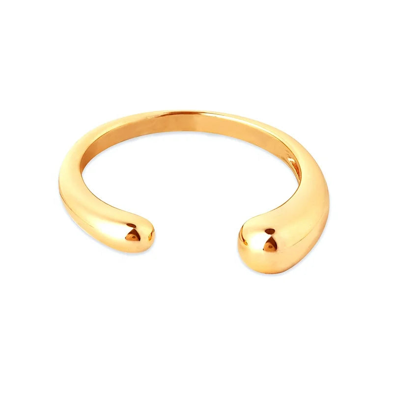 Milskye 925 Sterling Silver 18k Gold Molten Open Bold Adjustable Rings