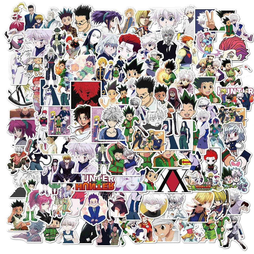100Pcs Japan Hunter Cartoon Decor Label Sticker for Children Car Diy Phone Skateboard Luggage Laptop Anime Stickers Vinyl