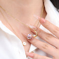 Chris April Non-tarnish Fashion Jewelry PVD Gold Plated 316L Stainless Steel Moon Pendant Necklace with Zircon