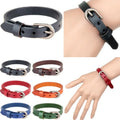 Wholesale Mens Leather Bracelet Wristbands Simple Wrist Strap Belt Buckle Custom PU Leather Cuff Bracelet for Women