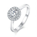 925 Sterling Silver D Color 0.8Ct VVS Moissanite Engagement Ring Simple White Gold Wedding Ring for Women