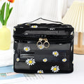 Wholesale Chrysanthemum Printing Women  Makeup Bag Toiletries Mesh Zipper Makeup Organizer for Ladies