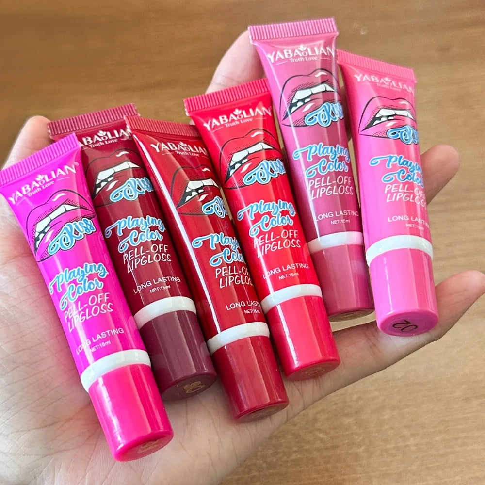 Popular Peel-Off Lipstick Moisturizing Lip Mask Waterproof Non-Fading Non-Stick Cup Brushed Lip Gloss Liquid Gel