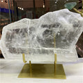 Natural Crystal Clear Gypsum Rough Stone White Selenite Slice for Decoration