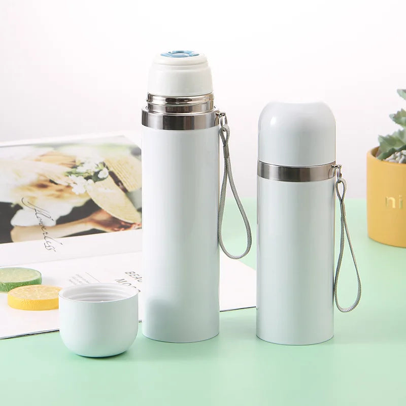 Wholesale Vacuum Flask 300ml 500ml Stainless Steel White Sublimation Blanks Tumbler Sublimation Straight Bottle