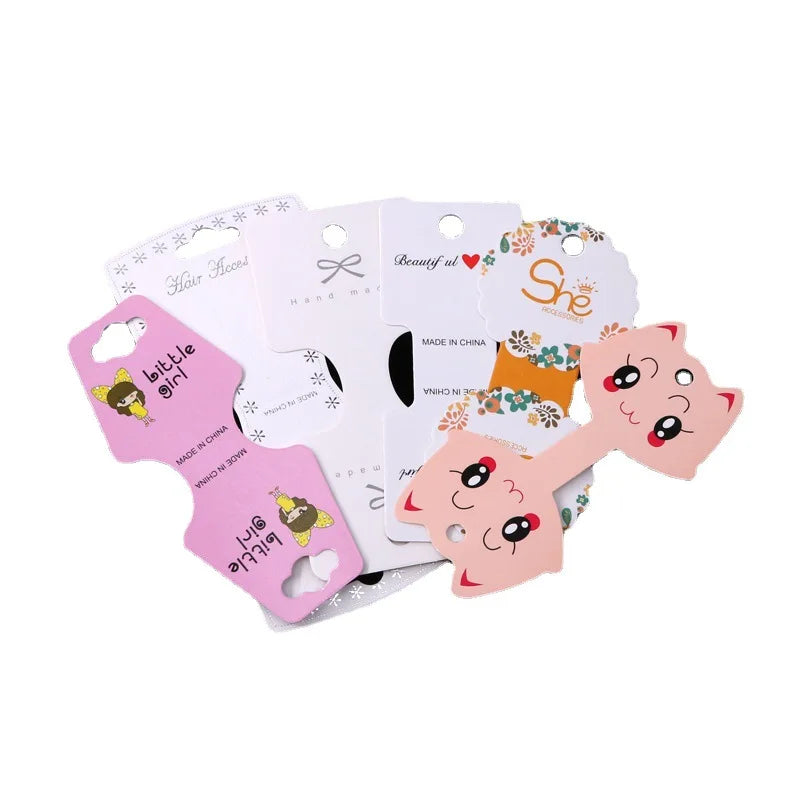 Foldable Paper Card for Necklace Hair Accessories Bracelets Waist Belly Chain Jewelry Id Card Holder Pack and Display