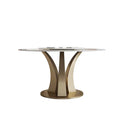 Modern Marble Extendable Dining Table Set With Stainless Steel Legs Gold Customize Europe Style House Packing Room Furniture OEM