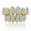 Duyizhao Factory Hip Hop Iced Out Vampire Fang Grillz for Teeth Micro Pave Cubic Zirconia Body Jewelry Gold Plated for Men Woman