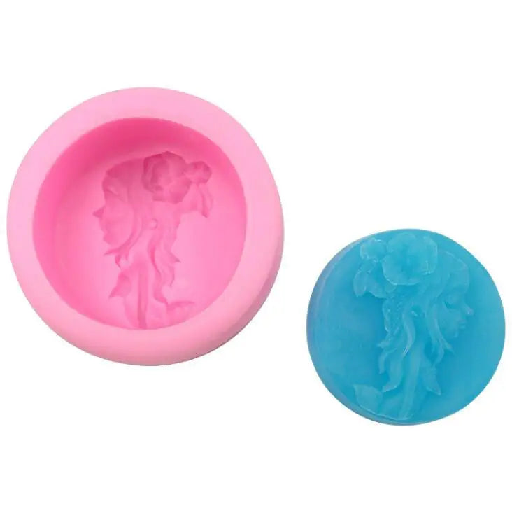 HY Forest Girl Silicone Mold for DIY Handmade Soap Plaster Candle
