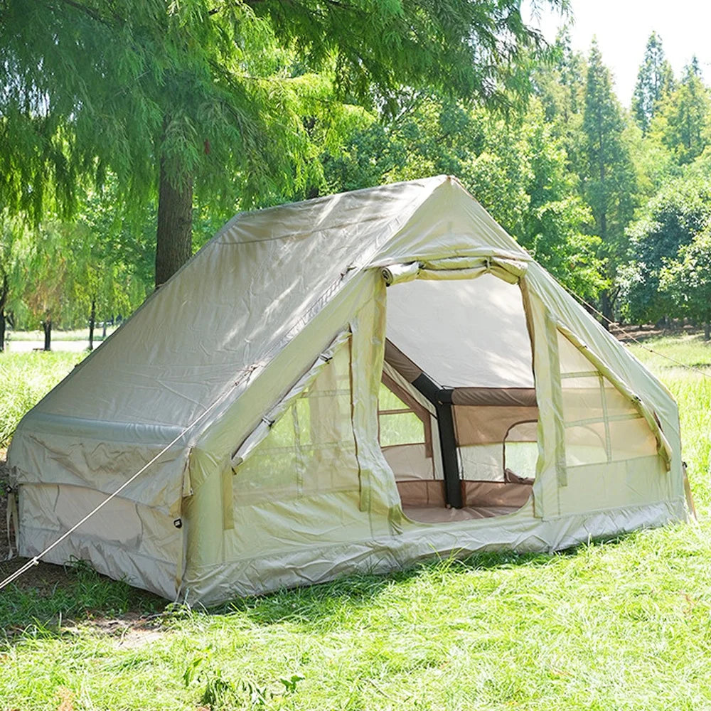 6.3ãŽ¡ Large Outdoor Family Tent for Camping Waterproof Oxford Canvas Air Tent Glamping Inflatable Camping Tent