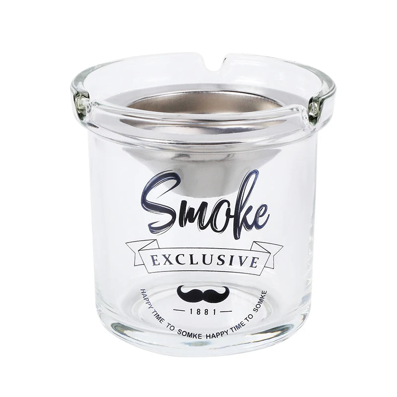 Hot Selling Funnel-shaped Glass Ashtray Smoking Accessory Cigar Cigarettes Holder Office Home Desktop Crystal Ashtray