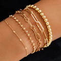 European and American Niche Design love Metal Style Sweet Cool Bead Stackable Copper Bracelet