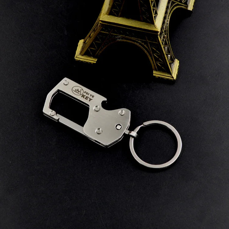 2024 NEW Custom Metal Key Ring  Beer Bottle Opener Key Ring Brushed Metal Key Ring