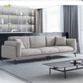 High Quality Living Room Sectional Leather Sofa with Soft Feather Cushions