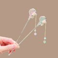 Elegant Chinese Style Crystal Butterfly Tassel Hairpin Vintage Hair Tool Updo Hairpin with Ancient Tassel Style Hair Stick