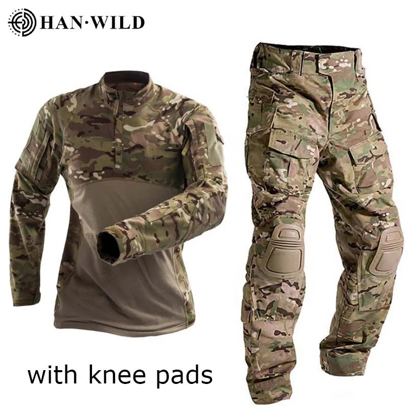 HAN WILD Breathable ACU Uniform Tear Proof and Wear-resistant Sets Camouflage Uniform